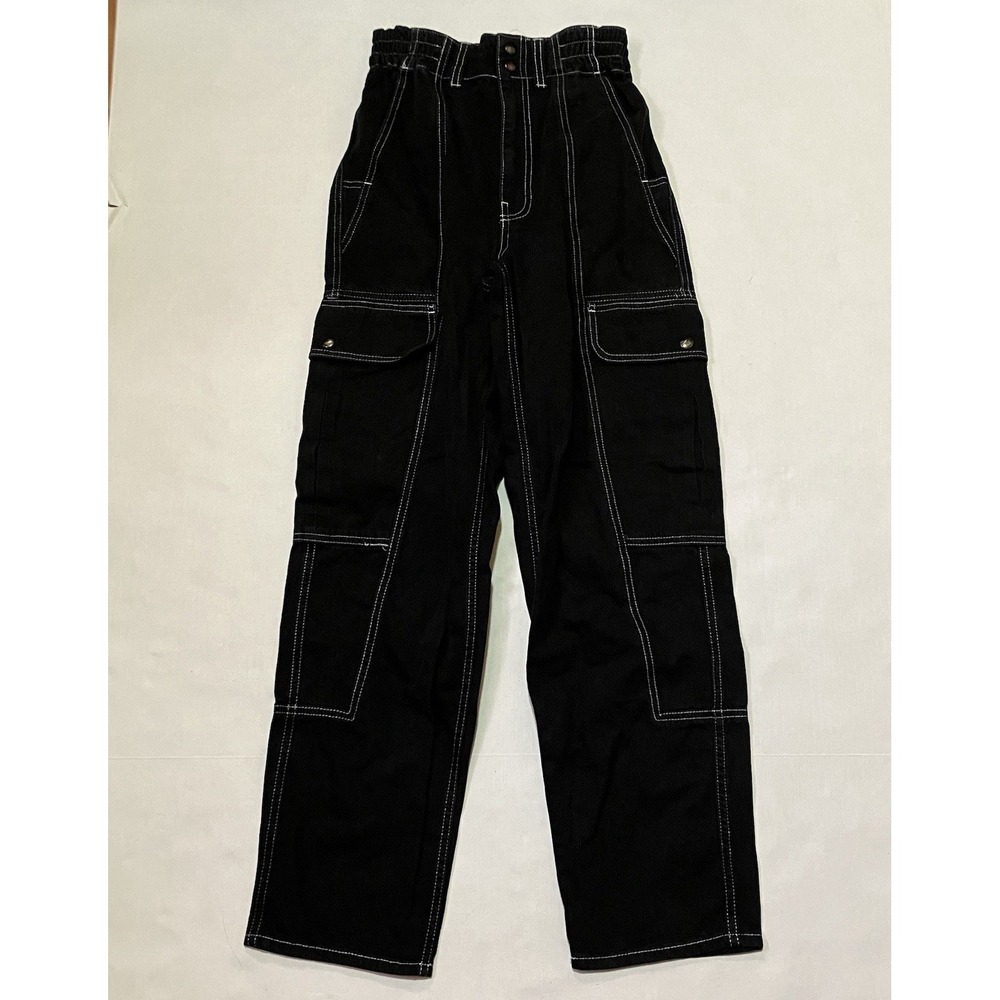 BDG Womens Size W 25 X 29.5 Black Cargo Relaxed Skate Jeans Black Wide Leg Baggy